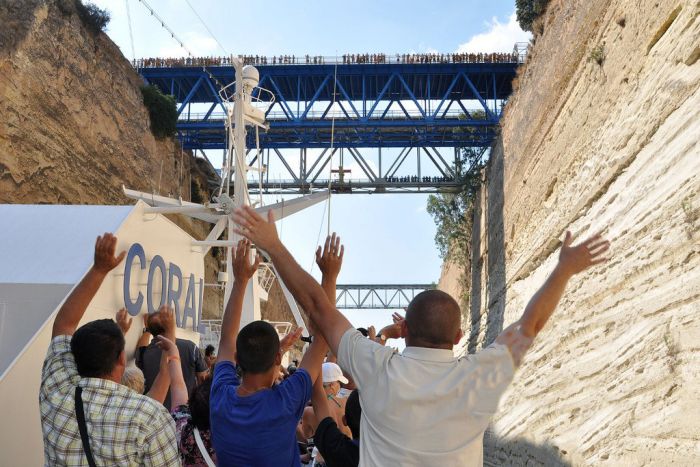 The Corinth Canal, Aegean Sea, Greece