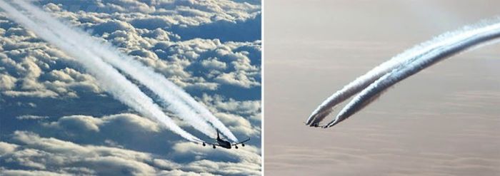 contrails, condensation vapour trails