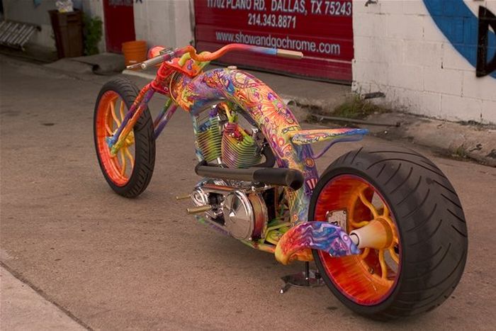 Custom chopper by Rick Fairless, Strokers Dallas