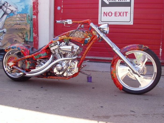 Custom chopper by Rick Fairless, Strokers Dallas