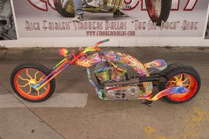 Custom chopper by Rick Fairless, Strokers Dallas