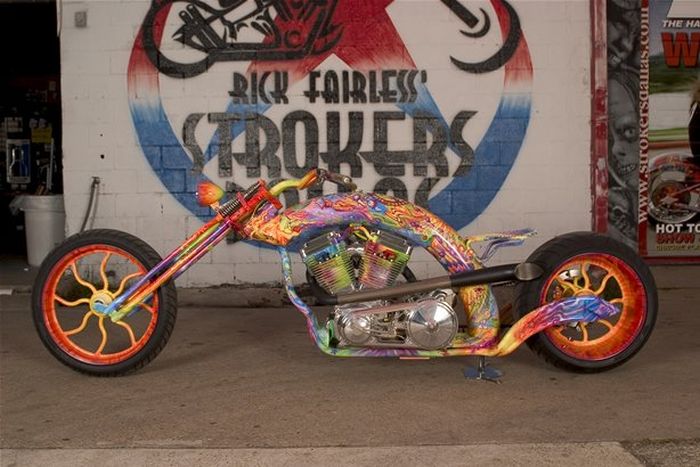 Custom chopper by Rick Fairless, Strokers Dallas