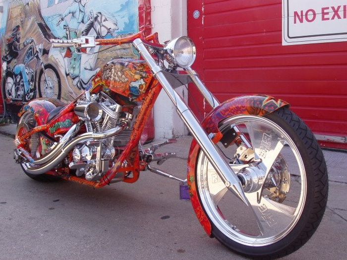 Custom chopper by Rick Fairless, Strokers Dallas