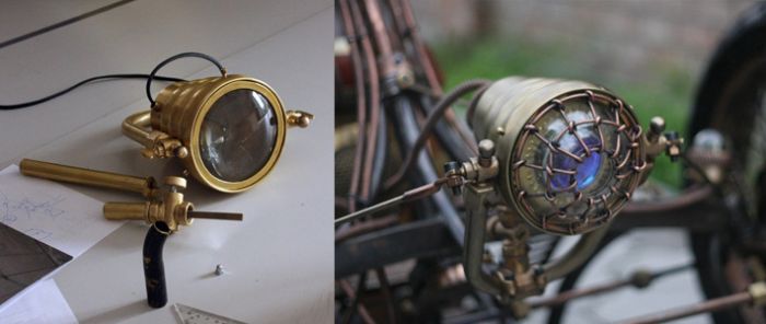 motorized steampunk tricycle