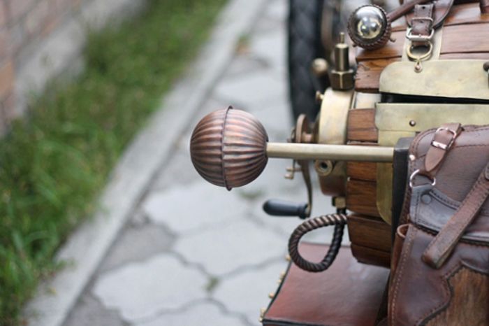 motorized steampunk tricycle