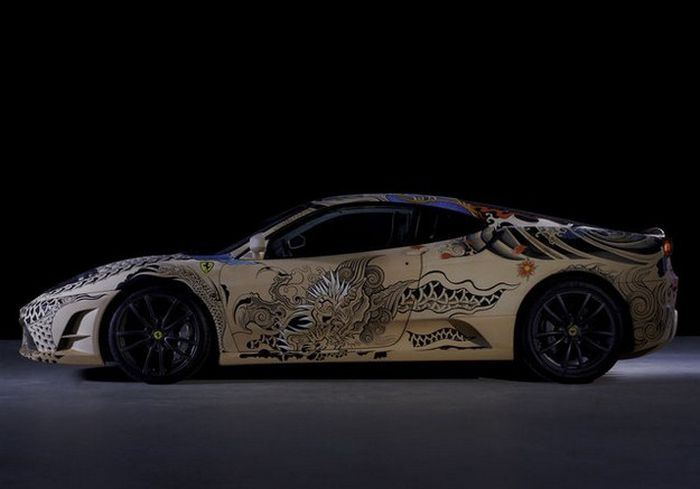 Ferrari F430 with tattoos by Philippe Pasqua