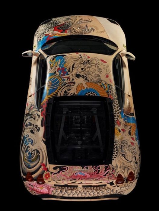 Ferrari F430 with tattoos by Philippe Pasqua