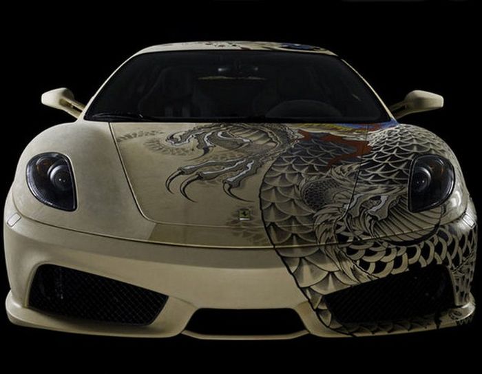 Ferrari F430 with tattoos by Philippe Pasqua