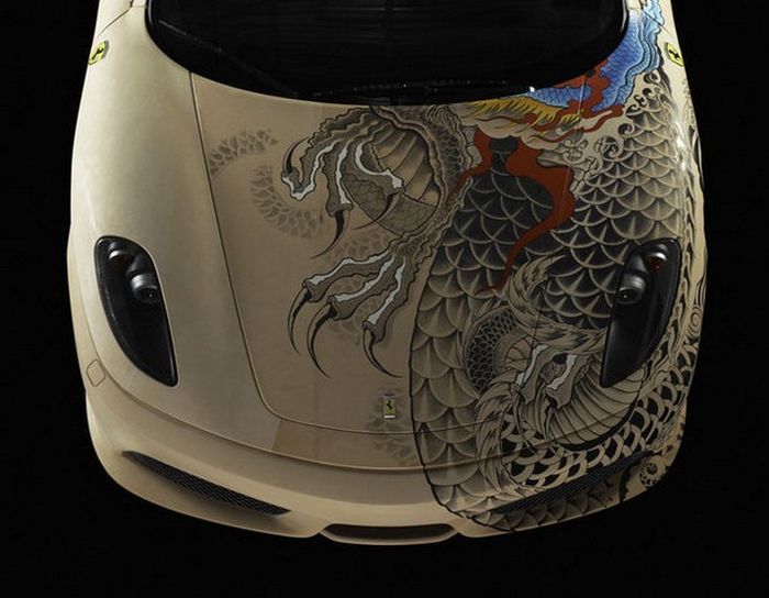 Ferrari F430 with tattoos by Philippe Pasqua
