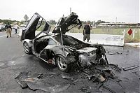 Transport: McLaren F1 for 2 million dollars burned, Santa Roca, California, United States