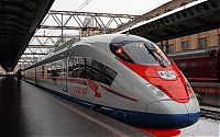 Transport: Russia´s first high speed train Sapsan, Moscow to St. Petersburg