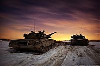 Transport: Tank T-80 and BMP-2 in action