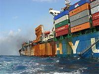 Transport: container ship accident