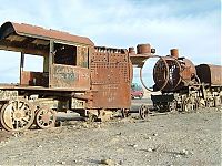 Transport: Train cemetery, Uyuni, Bolivia