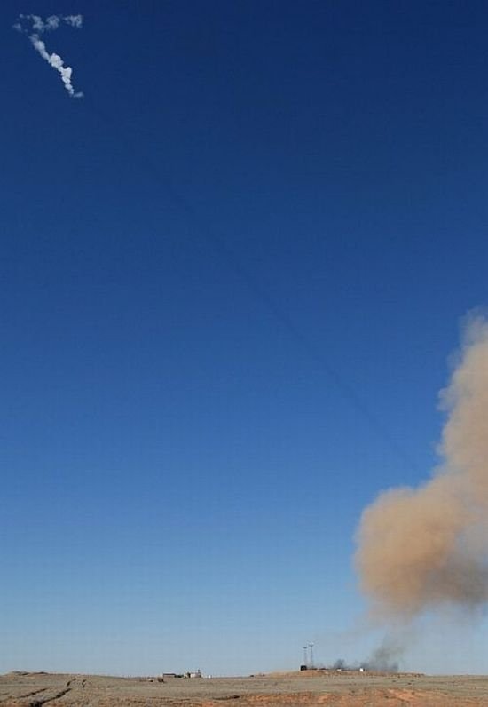 Rocket launch with two satellites on board