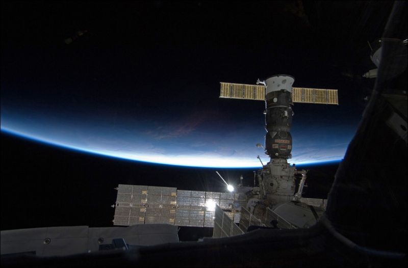 Space shuttle Endeavour at International Space Station