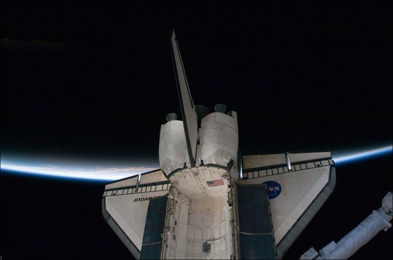 Space shuttle Endeavour at International Space Station