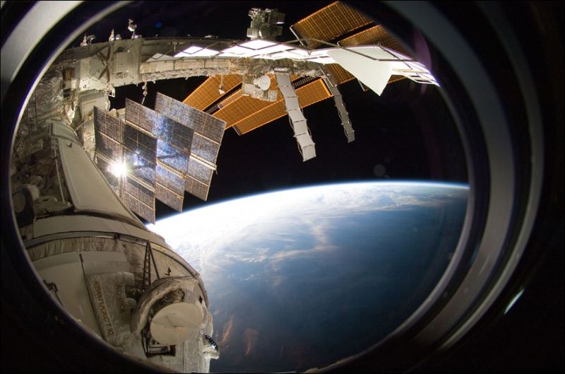 Space shuttle Endeavour at International Space Station