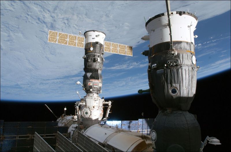 Space shuttle Endeavour at International Space Station