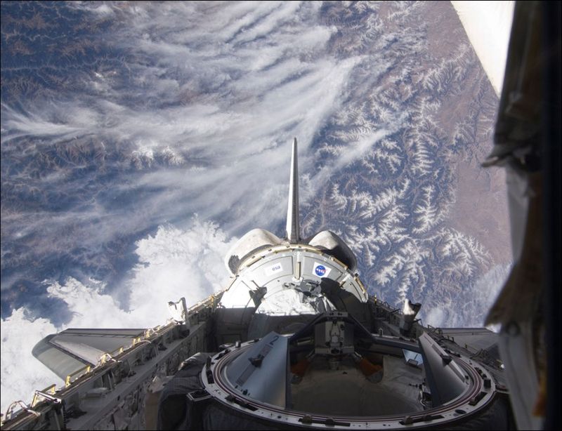 Space shuttle Endeavour at International Space Station