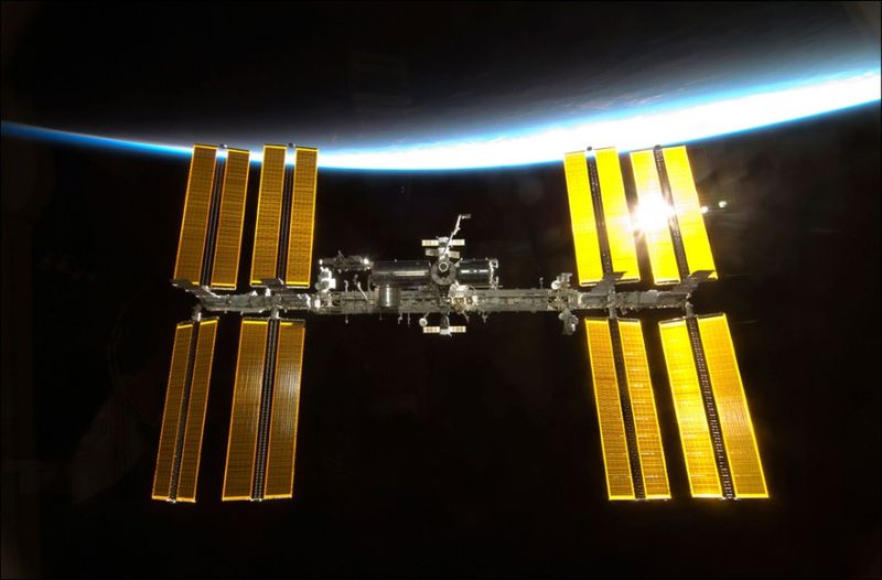 Space shuttle Endeavour at International Space Station