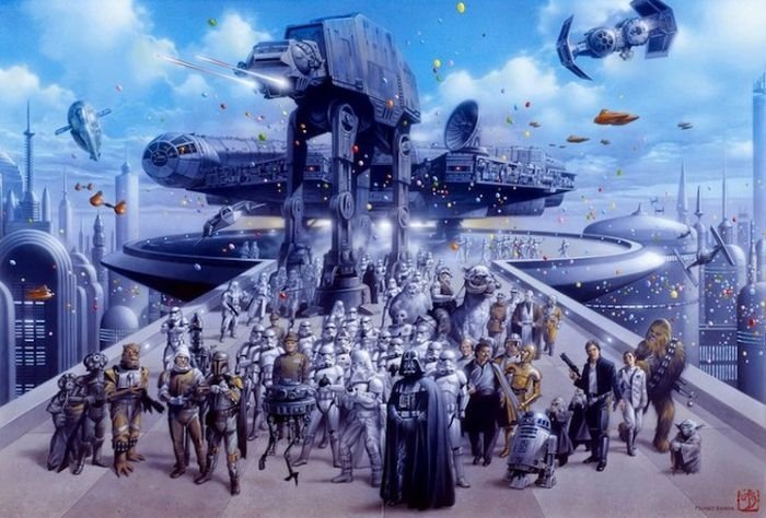 Star wars paintings by Tsuneo Sanda