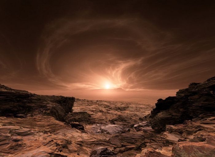 artistic rendering of mars