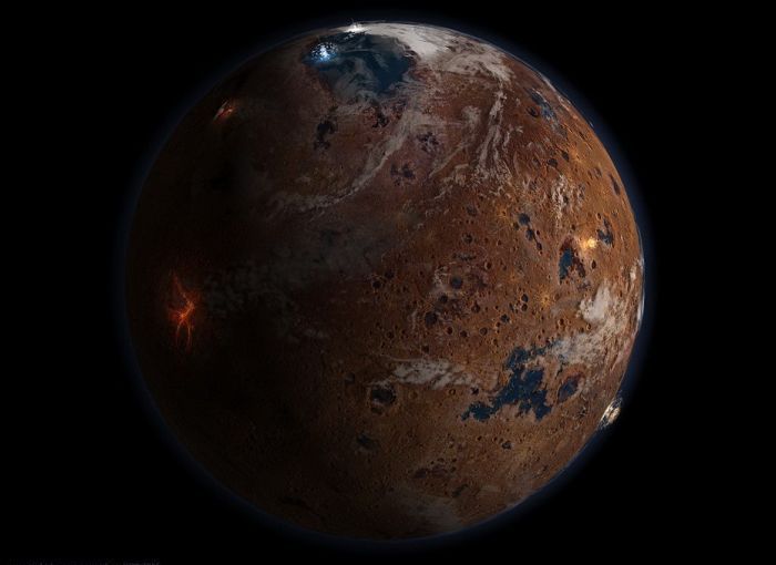 artistic rendering of mars