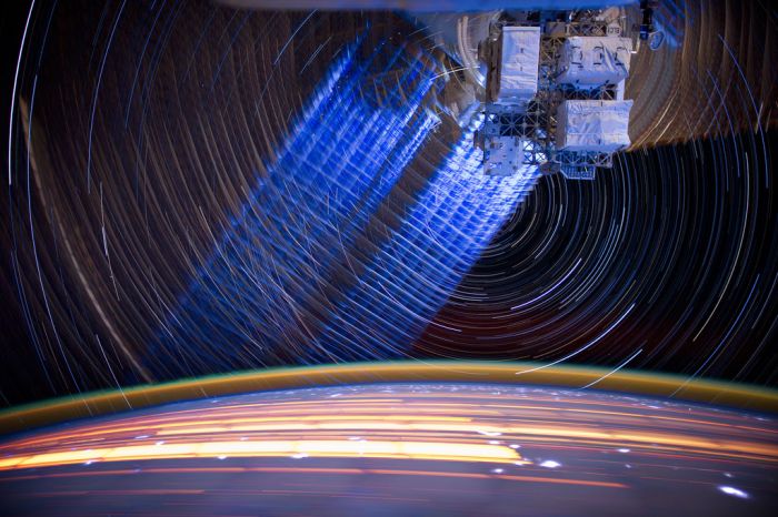 ISS star trail photography by Donald Roy Pettit