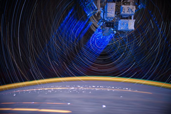 ISS star trail photography by Donald Roy Pettit