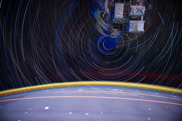 ISS star trail photography by Donald Roy Pettit