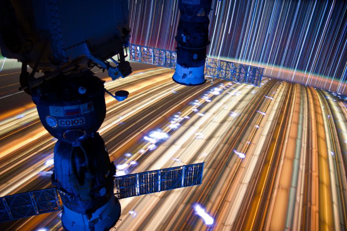 ISS star trail photography by Donald Roy Pettit