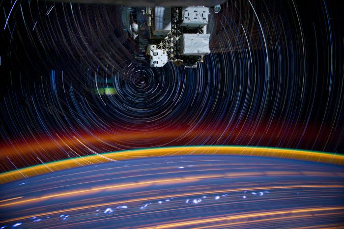 ISS star trail photography by Donald Roy Pettit