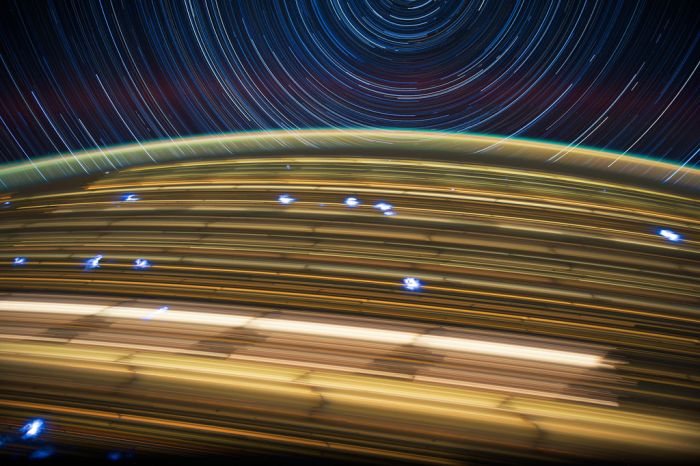 ISS star trail photography by Donald Roy Pettit