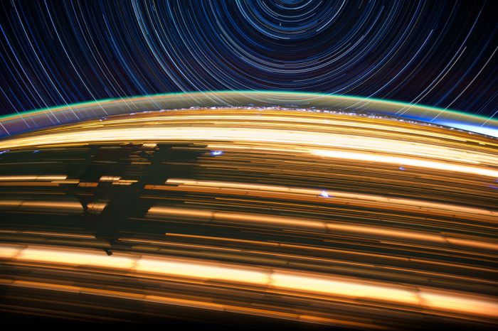 ISS star trail photography by Donald Roy Pettit