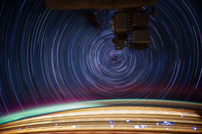 ISS star trail photography by Donald Roy Pettit