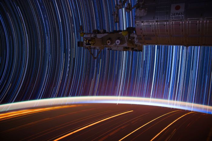 ISS star trail photography by Donald Roy Pettit