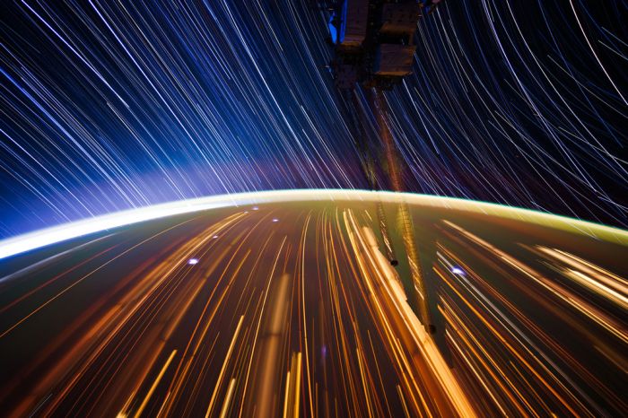 ISS star trail photography by Donald Roy Pettit