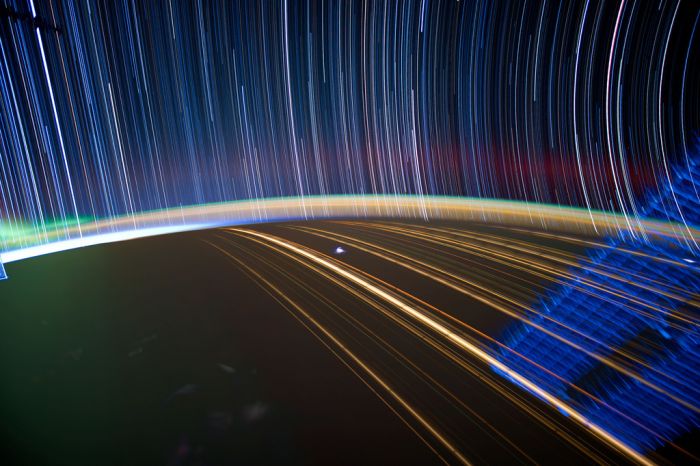 ISS star trail photography by Donald Roy Pettit