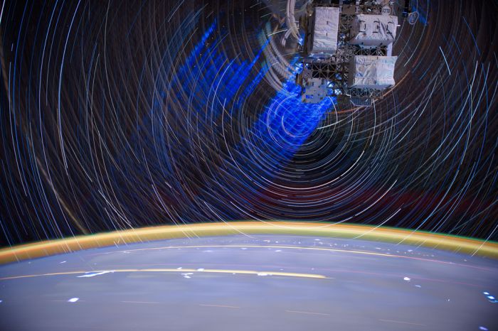 ISS star trail photography by Donald Roy Pettit