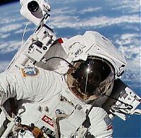 Earth & Universe: First untethered, free flight, Bruce McCandless II, naval aviator