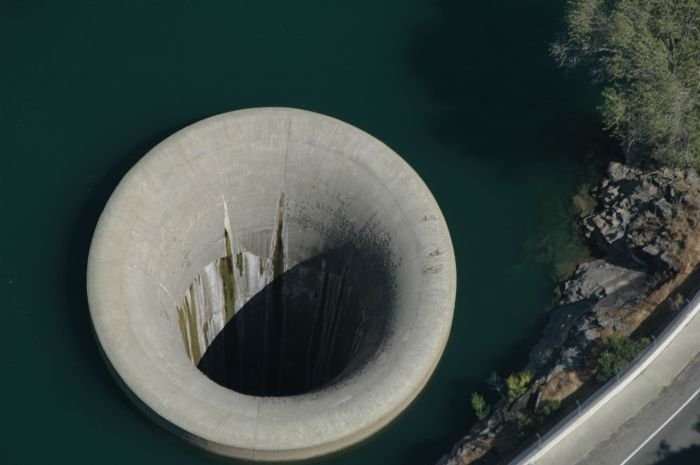 Monticello dam, largest drain hole