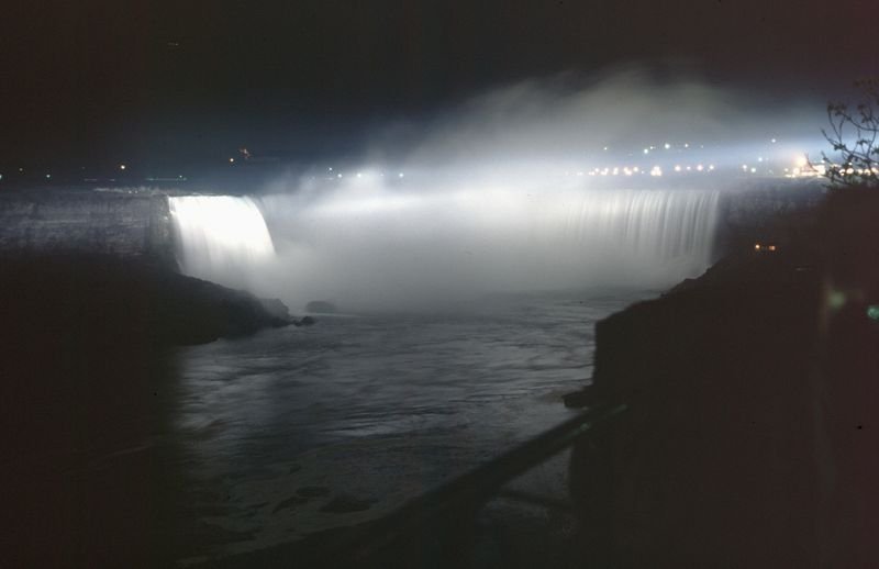 Night view of Niagara Falls, Canada, United States