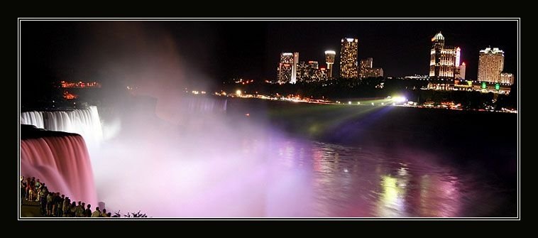 Night view of Niagara Falls, Canada, United States