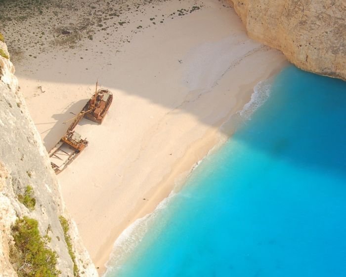 Shipwreck Cove, Navagio Beach on Zakynthos Island, Greece