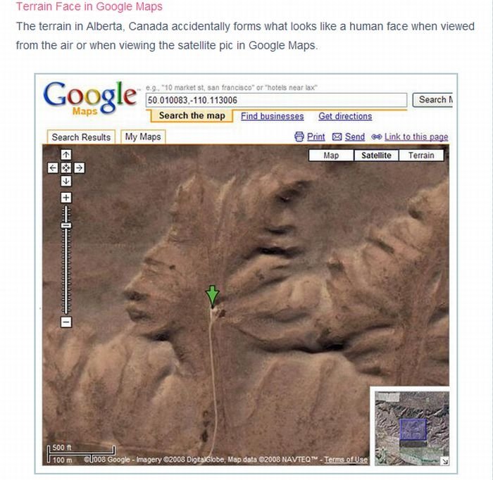 Interesting places on Google Earth