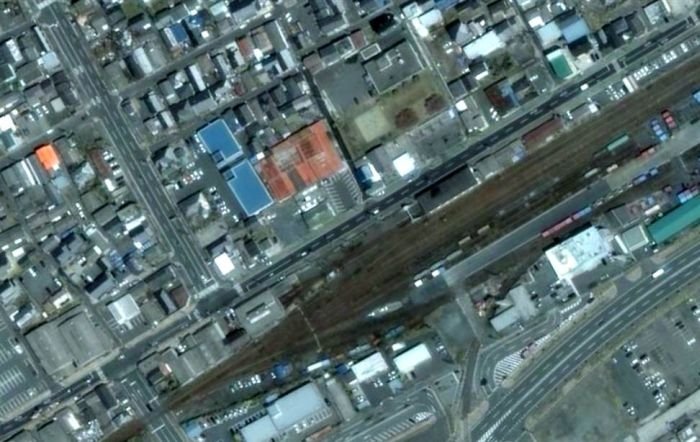 Aerial photos before and after 2011 earthquake and tsunami, Japan