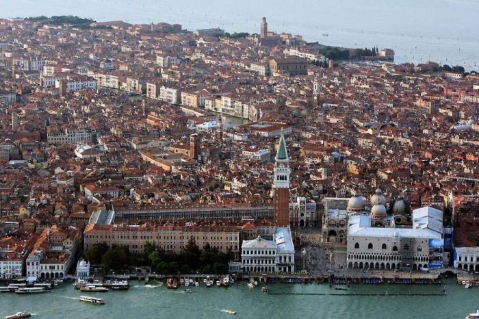 Bird's-eye view of Venice, Italy