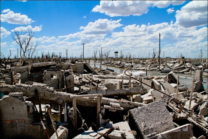 Pablo Novak, alone in the flooded town, Epecuen, Argentina