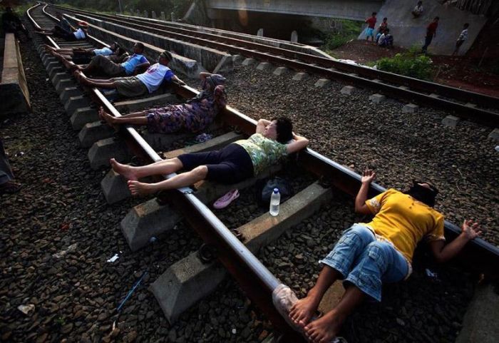 Railroad tracks therapy, Rawa Buaya, Jakarta, Indonesia